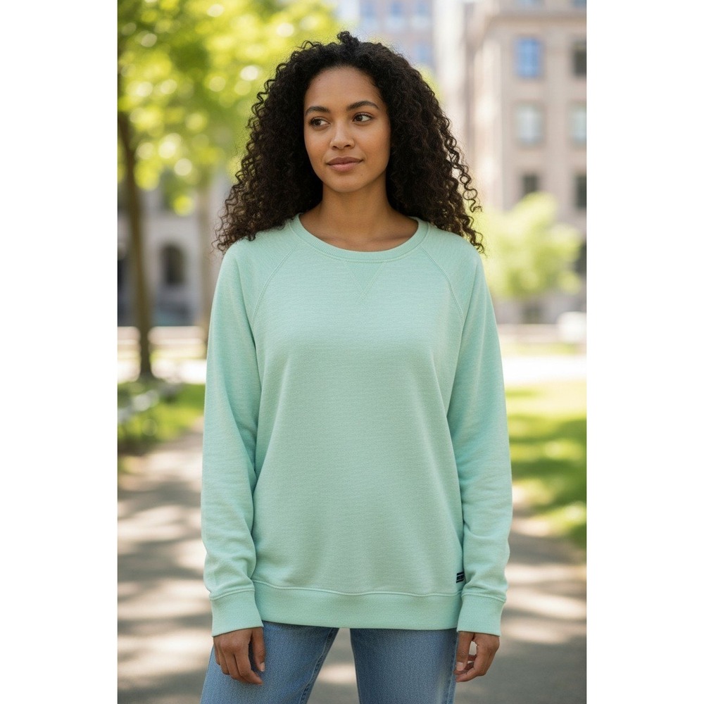 Tommy Hilfiger Sport Mint Green Heather Raglan Pullover Sweatshirt Womens Large